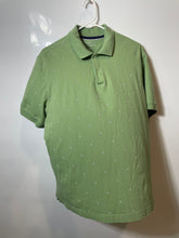 Load image into Gallery viewer, Club Room Mens Green Geometric Print Short Sleeve Regular Fit Polo Shirt Size L