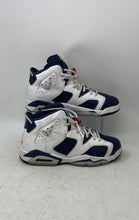 Load image into Gallery viewer, Nike Kids Air Jordan 6 Retro 384665-164 White Blue Lace-Up Sneaker Shoes Size 6Y