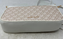 Load image into Gallery viewer, Anne Klein Womens White Beige Monogram Adjustable Strap Buckle Crossbody Bag