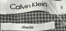 Load image into Gallery viewer, Calvin Klein Mens Gray Printed Cotton Long Sleeve Slim Fit Button-Up Shirt Sz S