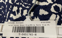 Load image into Gallery viewer, Lauren Ralph Lauren Womens Blue White Geometric Wide-Leg Trousers Pants Size PL