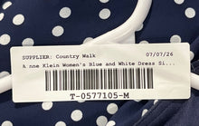 Load image into Gallery viewer, Anne Klein Womens Blue & White Polka Dot Short Sleeve A-Line Dress Size 16W
