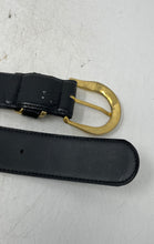 Load image into Gallery viewer, Jacqueline Ferrar Mens Black Split Leather Adjustable Buckle Dress Belt Size M
