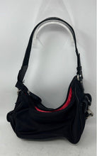 Load image into Gallery viewer, Tommy Hilfiger Womens Black Faux Leather Trim Two Outer Pocket Shoulder Handbag