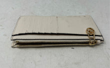 Load image into Gallery viewer, Michael Kors Womens White Gray Signature Print Mini Coin Wallet