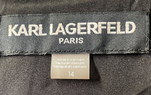 Load image into Gallery viewer, Karl Lagerfeld Womens Black White Striped Sleeveless Pockets Mini Dress Size 14