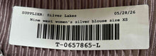 Load image into Gallery viewer, Nine West Womens Silver Pleated Texture Short Sleeve Pullover Blouse Top Size XS