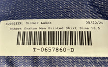 Load image into Gallery viewer, Robert Graham Mens Blue Printed Long Sleeve Collared Dress Shirt Size 16.5 42