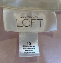 Load image into Gallery viewer, Ann Taylor Loft Womens White Side Zip Sleeveless Collared Blouse Top Size 10