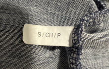 Load image into Gallery viewer, Michael Kors Mens Gray Blue White Striped Printed Polo Shirt Size Small