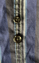 Load image into Gallery viewer, INC International Concepts Mens Blue Black Striped Cotton Button-Up Shirt Size S