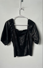 Load image into Gallery viewer, Marc New York Womens Black Front Zip Short Sleeve Blouse Top Size Large