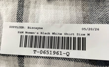 Load image into Gallery viewer, Divided By H&M Womens Black White Plaid Long Sleeve Button-Up Shirt Size M