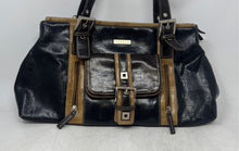 Load image into Gallery viewer, Joanel Womens Black Outer Pockets Double Handle Shoulder Handbag