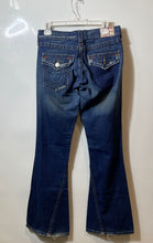 Load image into Gallery viewer, True Religion Womens Blue Denim Joey Distressed Flared Jeans Pants Size 27/33