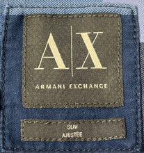 Load image into Gallery viewer, Armani Exchange Mens Blue Plaid Slim Fit Long Sleeve Button-Up Shirt Size Small