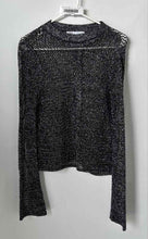 Load image into Gallery viewer, Zara Womens Black Silver Long Sleeve Knitted Pullover Sweater Size Small