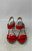 Load image into Gallery viewer, Michael Kors Womens Lani Red Silver Stiletto Ankle Strap Heels Size 6