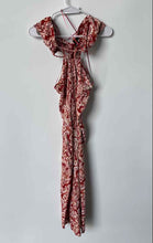 Load image into Gallery viewer, Zara Womens Red Paisley Print Halter Neck Cut-Out Midi Sheath Dress Size Medium