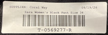 Load image into Gallery viewer, Zara Womens Black Cotton Flat Front Pockets Straight Leg Cargo Pants Size 34