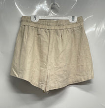 Load image into Gallery viewer, Zara Womens Beige Drawstring Elastic Waist Flat Front Paperbag Shorts Size S