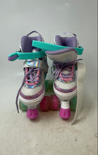 Load image into Gallery viewer, Sulifeel Girls Multicolor Rainbow Unicorn Light Up Roller Skates Sz 10C-13C