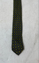 Load image into Gallery viewer, Altea Milano Mens Green And Blue Geometric Silk Keeper Loop Pointed Tie