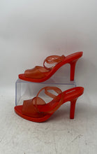 Load image into Gallery viewer, Melissa Womens Orange Peep Toe Stiletto Heel Ankle Strap Sandals Size 8