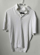 Load image into Gallery viewer, Mango Womens White Short Sleeve Collared Stretch Button Polo Shirt Size Medium