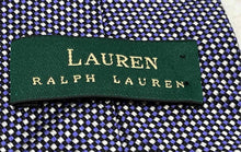 Load image into Gallery viewer, Ralph Lauren Mens Black Blue Geometric Print Classic Adjustable Designer Necktie