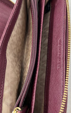 Load image into Gallery viewer, Michael Kors Womens Burgundy Textured Leather Detachable Strap Zip-Around Wallet