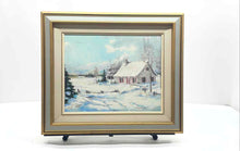 Load image into Gallery viewer, Wall Hanging Home Decor Winter Scene Framed Landscape Signed Art Painting