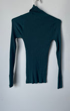 Load image into Gallery viewer, Loft Womens Green Ribbed Turtleneck Long Sleeve Pullover Sweater Size XS