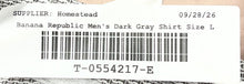 Load image into Gallery viewer, Banana Republic Mens Dark Gray Collared Tailored Slim Fit Button-Up Shirt Size L