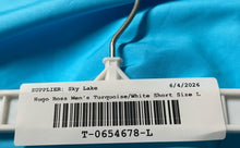 Load image into Gallery viewer, Hugo Boss Mens Starfish Turquoise Mesh Lined White Drawstring Swim Shorts Size L