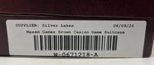 Load image into Gallery viewer, Maxam Brown And White Backgammon Set Strategy Dice Game Casino Suitcase