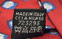 Load image into Gallery viewer, Valentino Mens Red Blue Printed Silk Adjustable Pointed Tie One Size