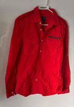 Load image into Gallery viewer, Armani Exchange Mens Red Cotton Long Sleeve Button-Up Shirt Size Medium