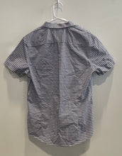 Load image into Gallery viewer, Forever 21 Mens Blue White Geometric Short Sleeve Collared Button-Up Shirt Sz S