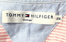 Load image into Gallery viewer, Tommy Hilfiger Womens Pink Striped Cotton Long Sleeve Button-Up Shirt Size 2X