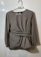 Load image into Gallery viewer, Ann Taylor Womens Multicolor Houndstooth Print Long Sleeve Blouse Top Size 2