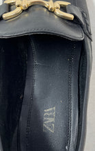 Load image into Gallery viewer, Zara Mens Black Leather Round Toe Low Top Slip-On Loafer Shoes Size 39