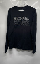 Load image into Gallery viewer, Michael Kors Womens Black Graphic Logo Cotton Long Sleeve T-Shirt Size M