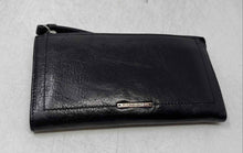 Load image into Gallery viewer, Fossil Womens Black Genuine Leather External Zip Single Strap Wristlet Wallet