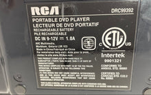 Load image into Gallery viewer, RCA Model DRC99392 Black Battery Portable Electronic DVD Player Not Tested