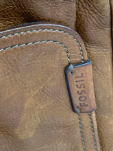 Load image into Gallery viewer, Authentic Fossil Womens Brown Adjustable Strap Messenger Bag Stained