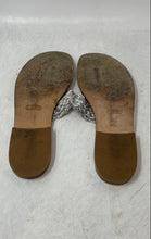 Load image into Gallery viewer, Coach Womens Silver Brown Leather Flat Slip-On Thong Sandals Size 8.5B