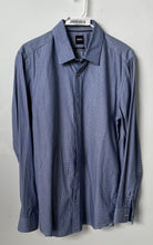 Load image into Gallery viewer, Hugo Boss Mens Blue Regular Fit Long Sleeve Collared Button-Up Shirt Size Large