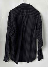 Load image into Gallery viewer, Bugatchi Uomo Mens Black Cotton Collared Long Sleeve Button-Up Shirt No Size