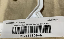 Load image into Gallery viewer, Sandro Mens Beige Pockets Straight Leg Trouser Pants Size 44